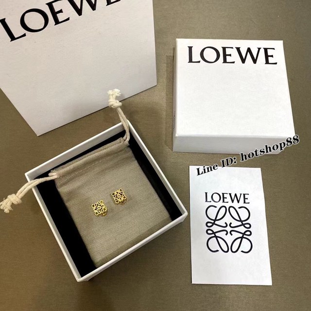 LOEWE羅意威耳釘 金色線條花羅意威耳釘 zgb1353